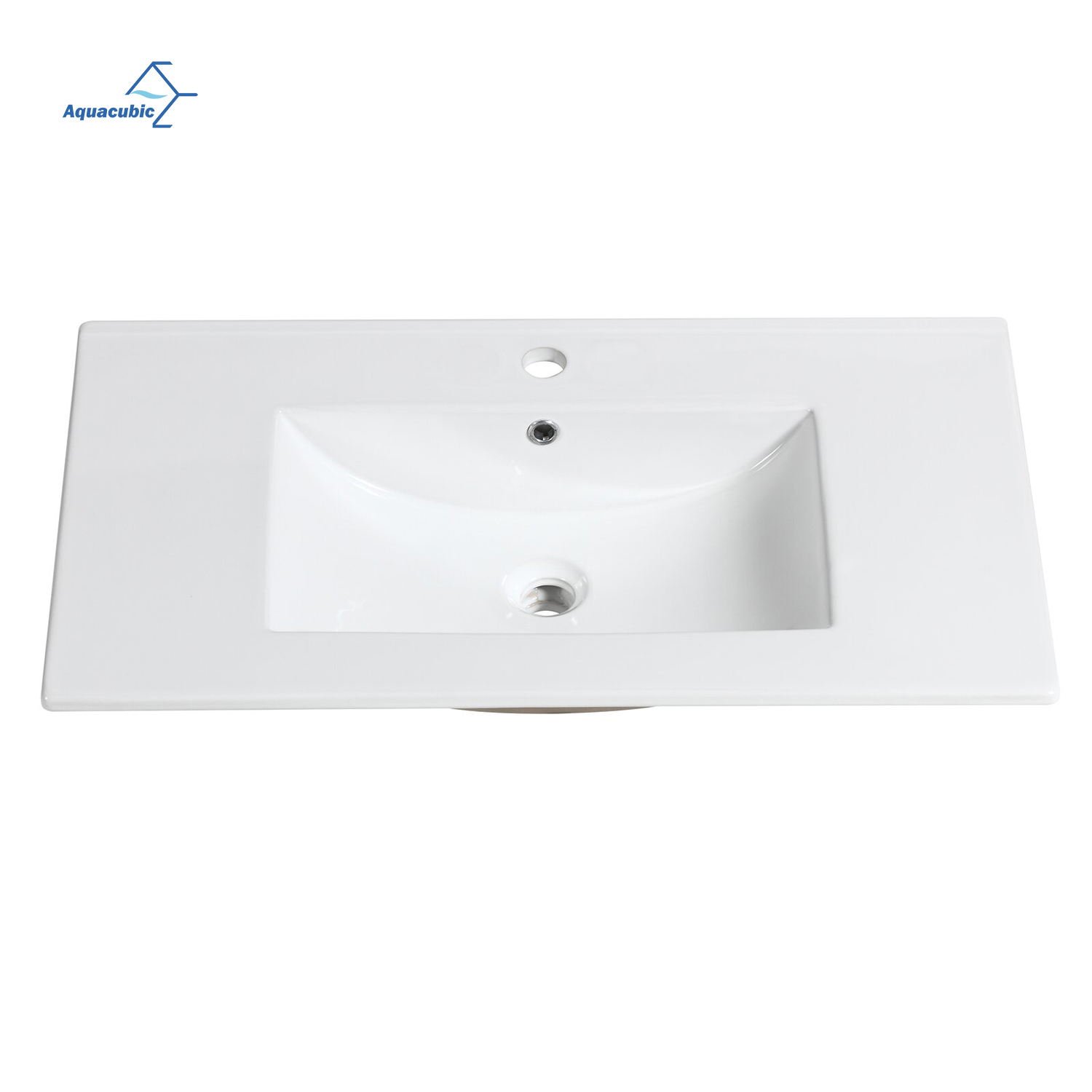 Moderno lavabo da appoggio da 40 pollici, lavabo rettangolare, lavabo in ceramica, lavabo da bagno