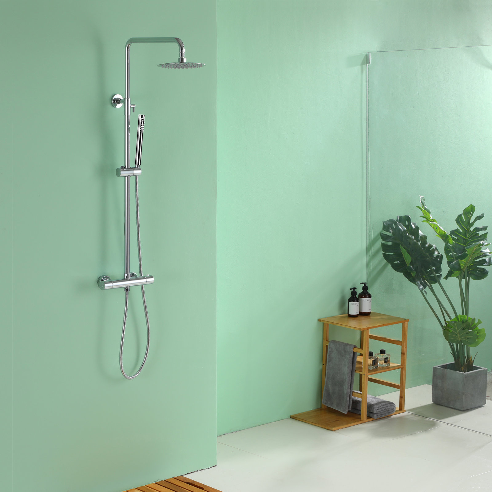 Set di rubinetti per doccia termostatici cromati di lusso Set doccia per bagno