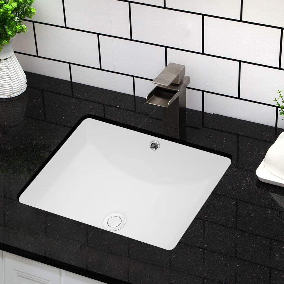 Lavabo rettangolare sottopiano per lavabo Lavelli da bagno in ceramica con pezzi di ricambio gratuiti