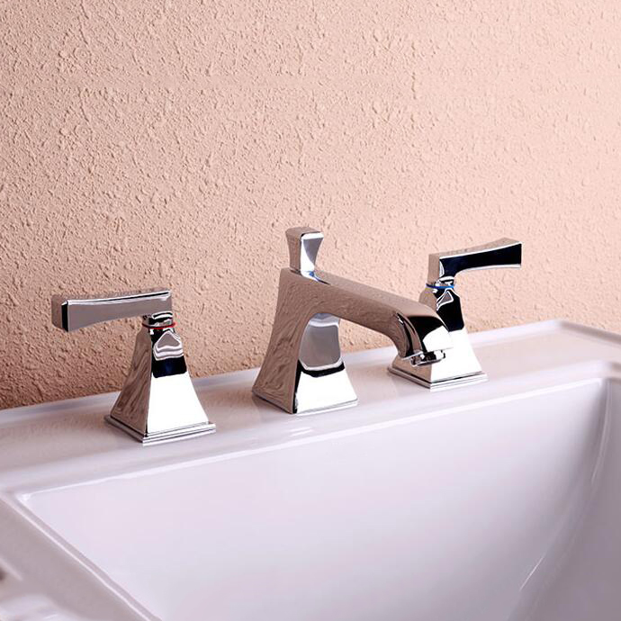 Rubinetto per lavabo da bagno diffuso da 8 pollici in ottone massiccio Aquacubic cUPC Rubinetto per bagno a 3 fori