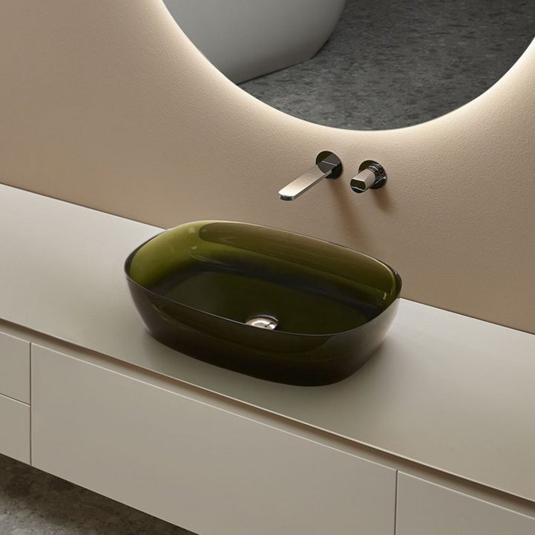Sanitari Lavabo Moderno Lavabo da bagno in pietra, resina trasparente