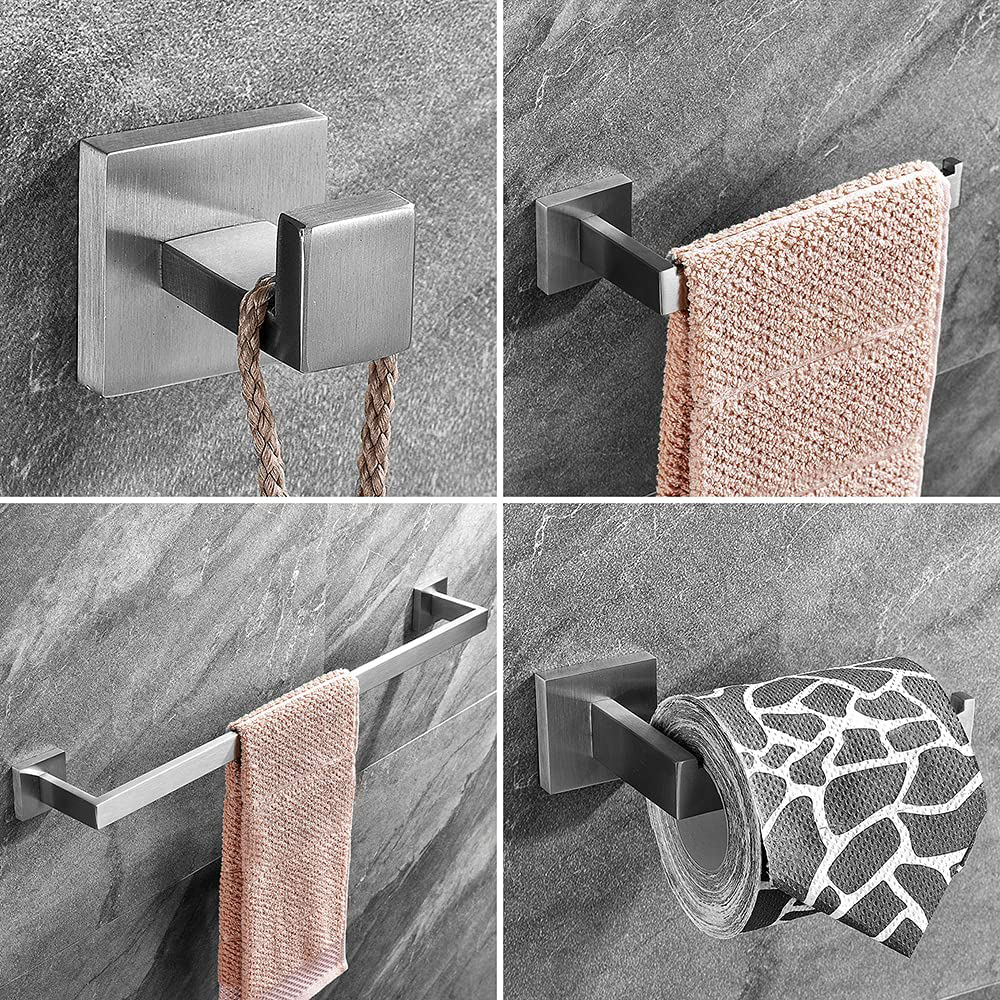 Set di accessori per il bagno da 4 pezzi in acciaio inossidabile SUS304 Aquacubic di alta qualità con nichel spazzolato