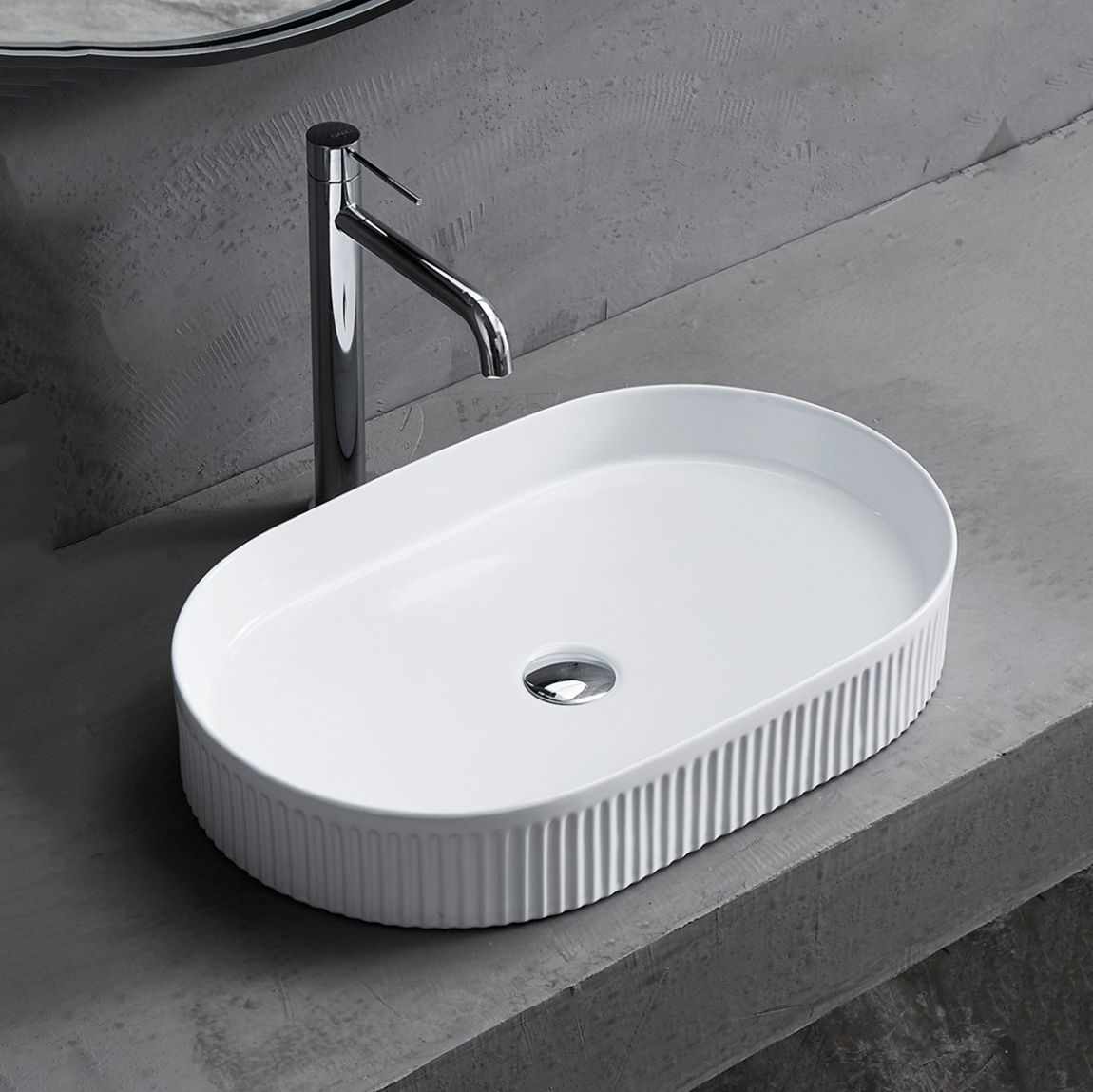 Lavabo da bagno artistico Lavabo ovale in stile nordico semplice Lavabi per mani da bagno per hotel e casa