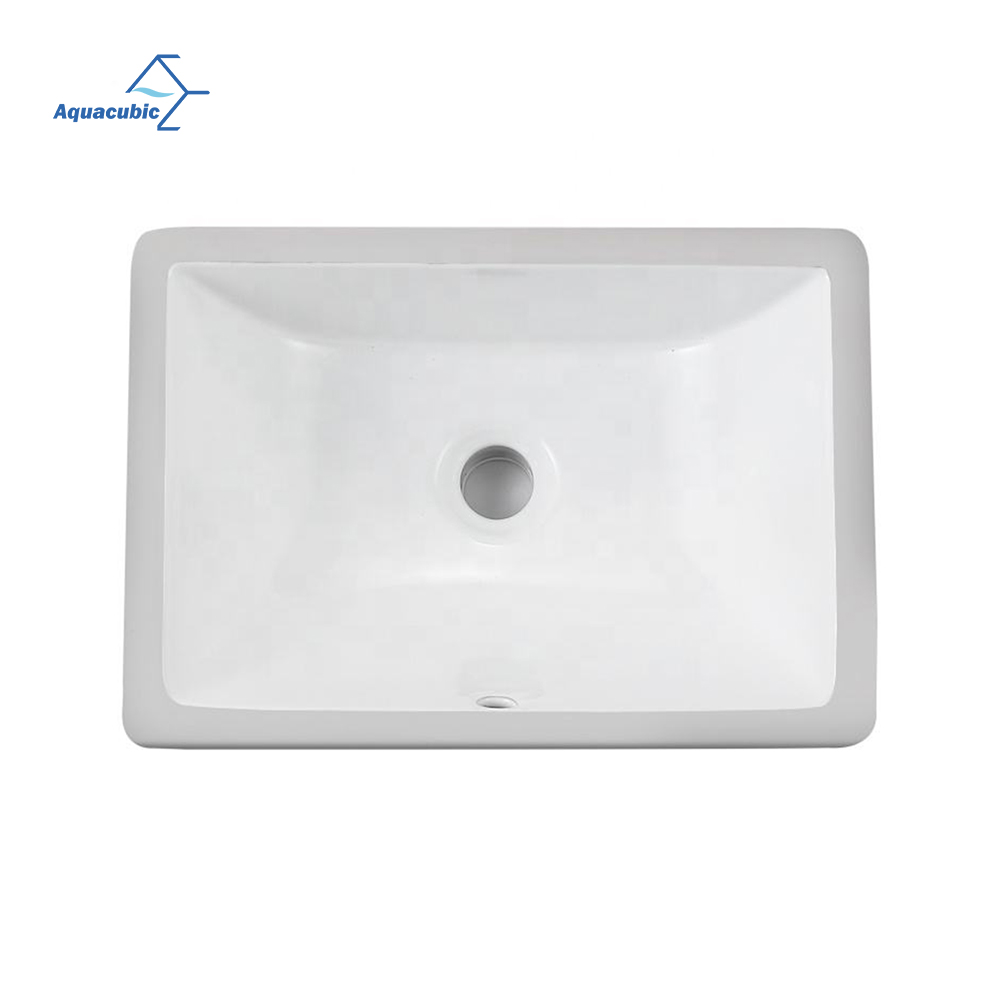 Lavabo da bagno in ceramica sottopiano rettangolare bianco rettangolare per la casa moderna per accessori bagno