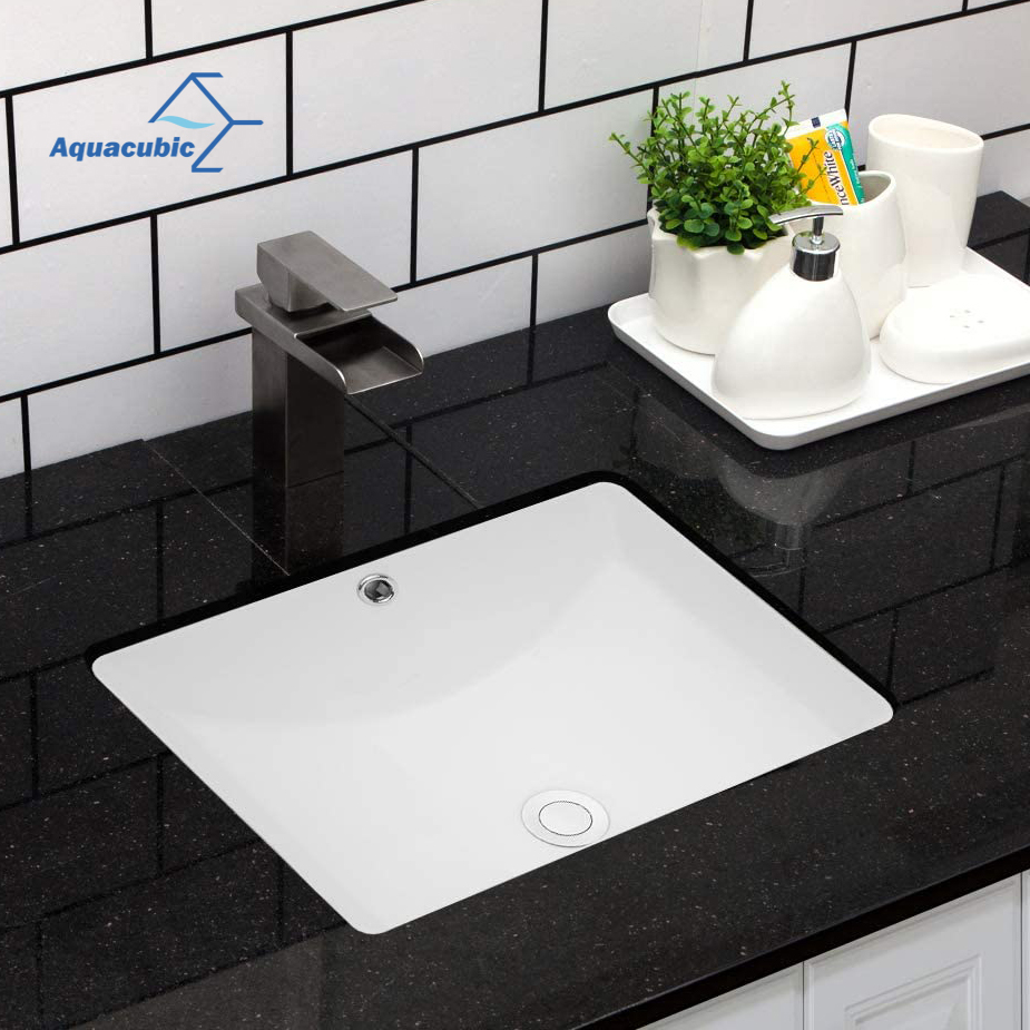 Lavabo rettangolare sottopiano per lavabo Lavelli da bagno in ceramica con pezzi di ricambio gratuiti