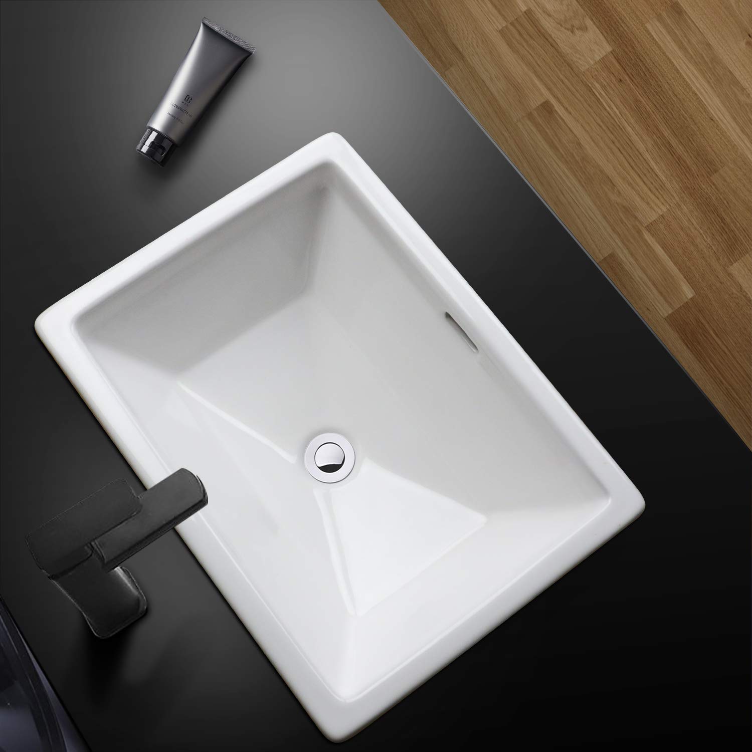 Lavabo da semi-piano / sottopiano produttore cinese Lavabo in ceramica Rectangle Vessel