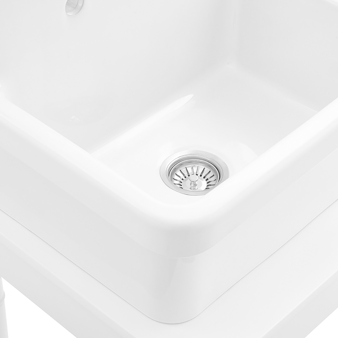 Lavandino per lavanderia a parete in ceramica Aquacubic con spaziatura del rubinetto da 1,5 pollici