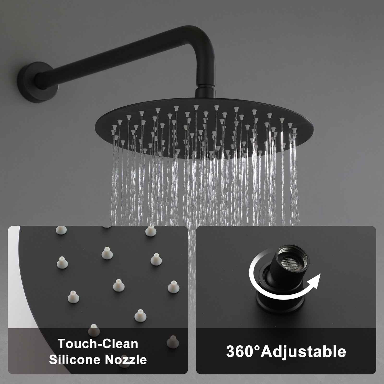 Sistema doccia Aquacubic Black Shower Faucet con soffione doccia a mano