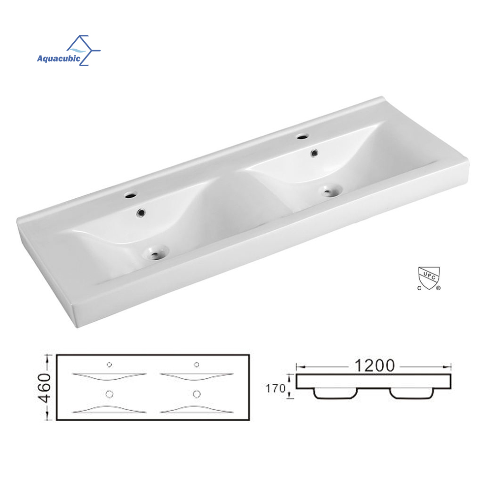 CUPC lavabo moderno lavabo lavabo lavabo bagno vanità doppio lavabo bagno mobiletto in ceramica lavabo