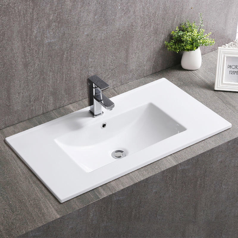 Moderno lavabo da appoggio da 40 pollici, lavabo rettangolare, lavabo in ceramica, lavabo da bagno