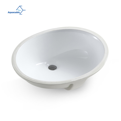 Lavabo da bagno ovale sottopiano in porcellana smaltata Aquacubic Vanity Ceramic Vessel