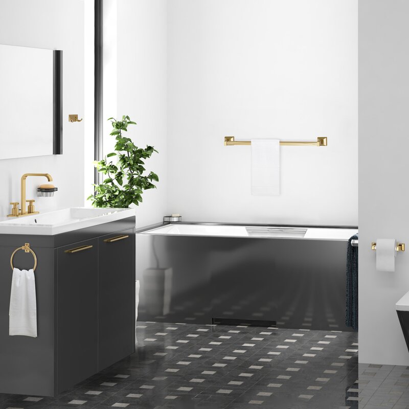 Set di accessori per il bagno da 4 pezzi in lega di zinco oro spazzolato