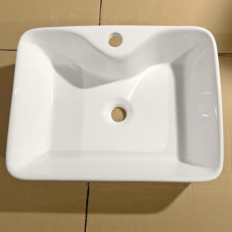 Sanitari Lavabo in ceramica artistica a mano Lavabo da bagno Lavabo da appoggio rettangolare per vanità del bagno