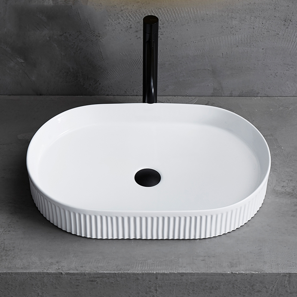 Lavabo da bagno artistico Lavabo ovale in stile nordico semplice Lavabi per mani da bagno per hotel e casa