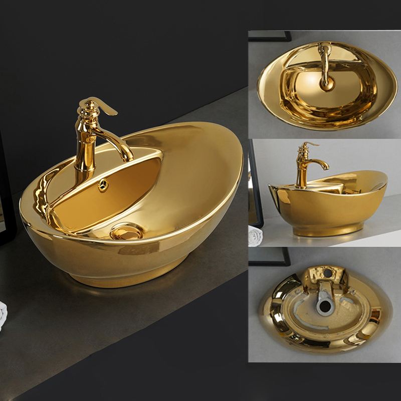 Lavandini da bagno ovali in ceramica lavabo bianco o oro lavelli da bagno