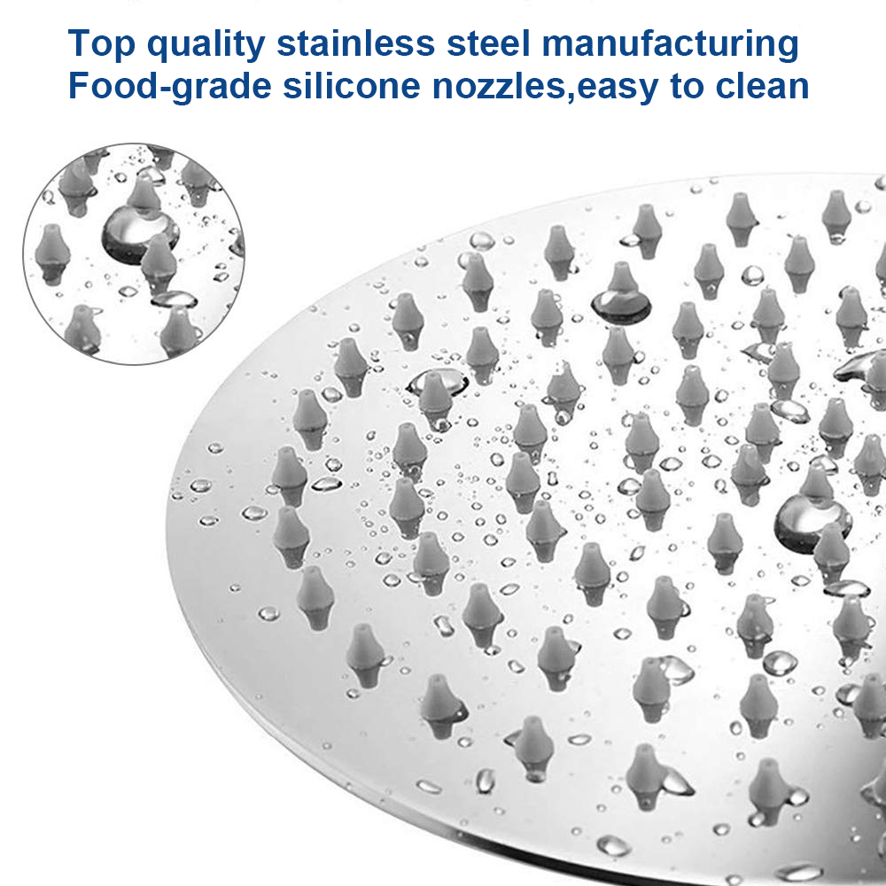 Soffione doccia a pioggia moderno ad alta pressione rotondo da 8 pollici 10 pollici 12 pollici in acciaio inossidabile con montaggio a soffitto 