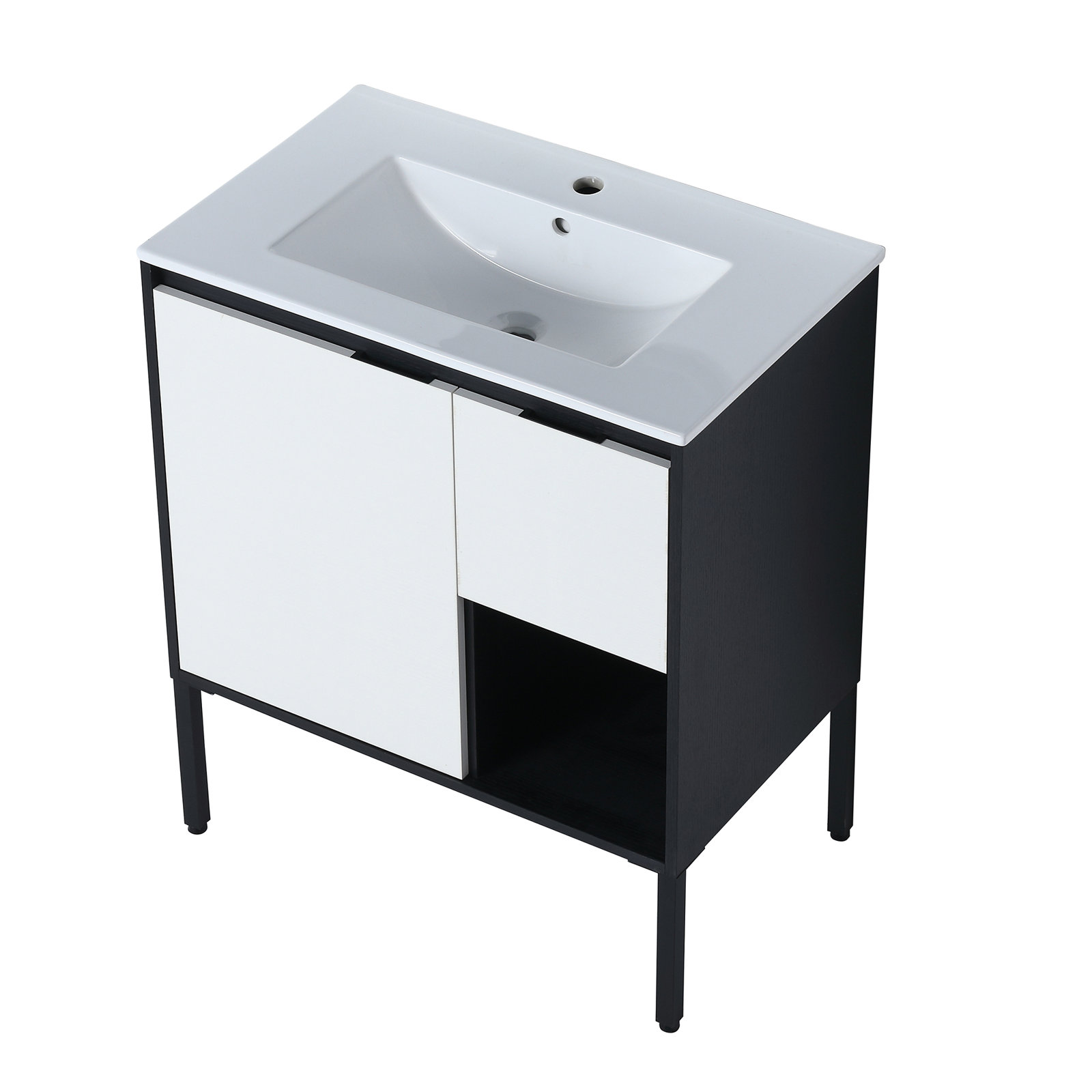 Moderno lavabo da appoggio da 40 pollici, lavabo rettangolare, lavabo in ceramica, lavabo da bagno