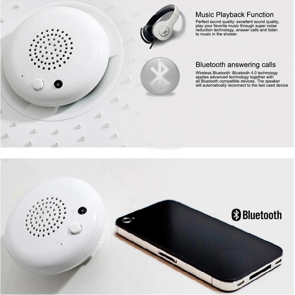 Soffione doccia sostitutivo Bluetooth regolabile per musica wireless con altoparlante impermeabile per il tuo telefono