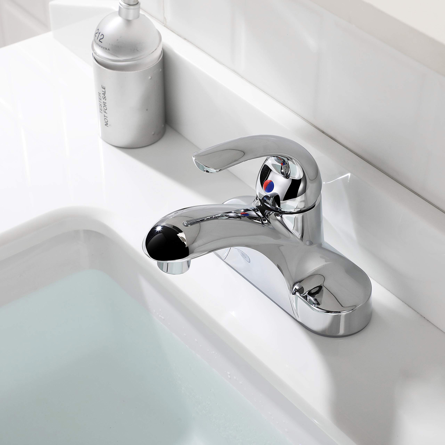 Rubinetto per bagno commerciale monocomando Rubinetti per lavabo per lavabo centerset da 4 pollici cromati senza piombo senza piombo