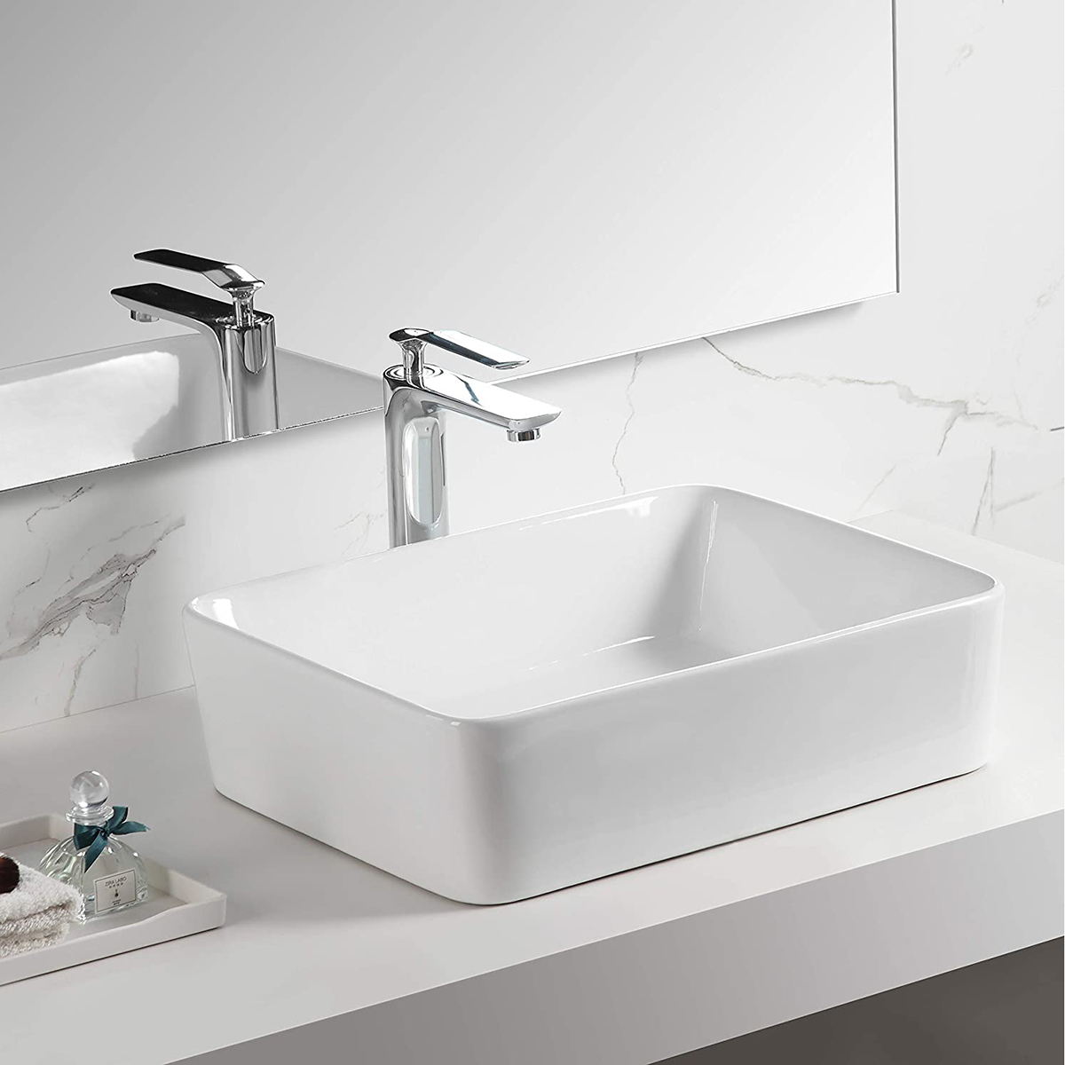 Lavandino/lavandino da bagno da appoggio bianco in ceramica refrattaria per hotel di produzione professionale