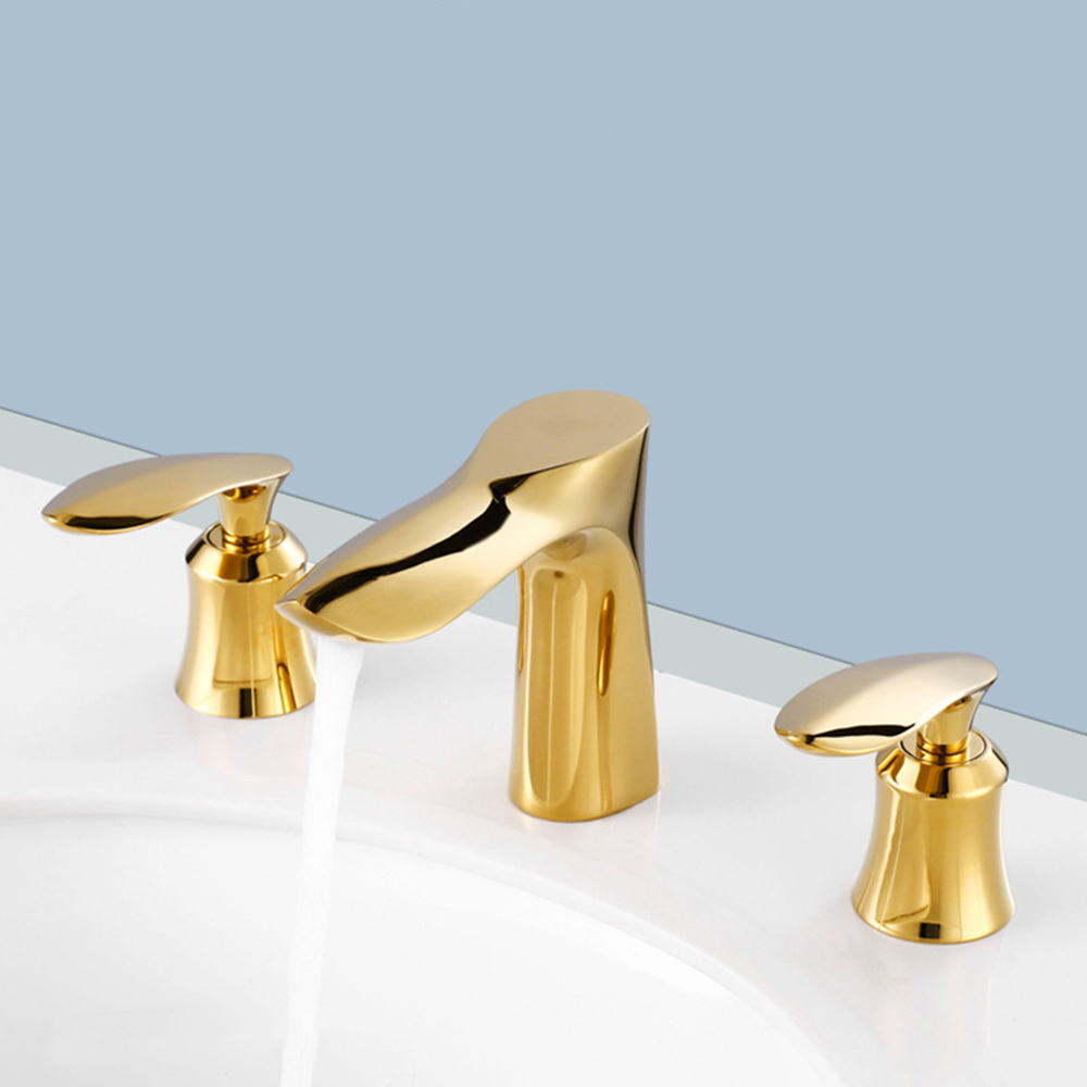 Rubinetti per lavabo da bagno diffusi da 8 pollici in oro antico americano 3 fori 2 maniglie