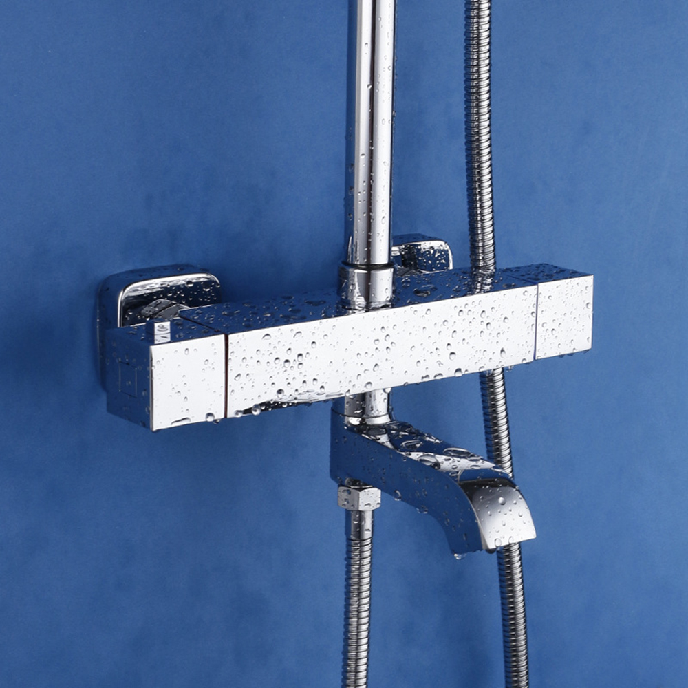 Miscelatore termostatico per doccia da bagno, montaggio a parete, valvola di controllo della temperatura del rubinetto della doccia con acqua calda e fredda