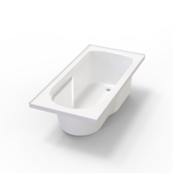 Vasca da bagno indipendente dal design contemporaneo in acrilico bianco lucido AB1808
