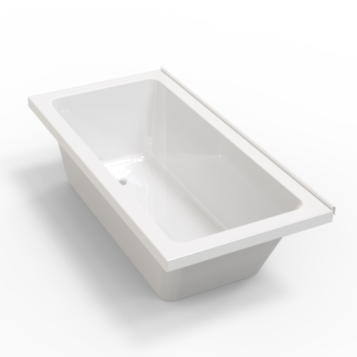 Vasca da bagno indipendente dal design contemporaneo in acrilico bianco lucido AB1677