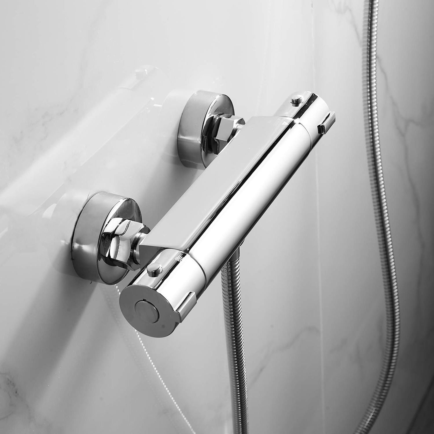 Miscelatore termostatico per barra doccia moderna per la casa, rubinetti cromati per bagno, doppia uscita