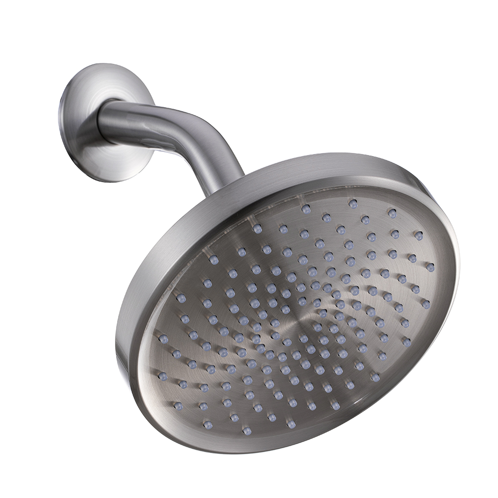 Soffione doccia a pressione Design-Best Soffione doccia a pioggia da 6 pollici Soffione doccia in nichel spazzolato ad alta pressione da 2,5 GPM