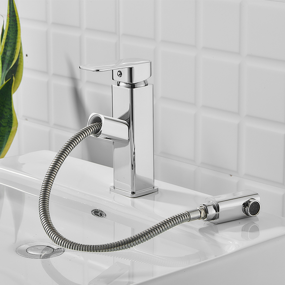 Rubinetto per lavabo a cascata con rubinetto per acqua calda e fredda con corpo in ottone di alta qualità