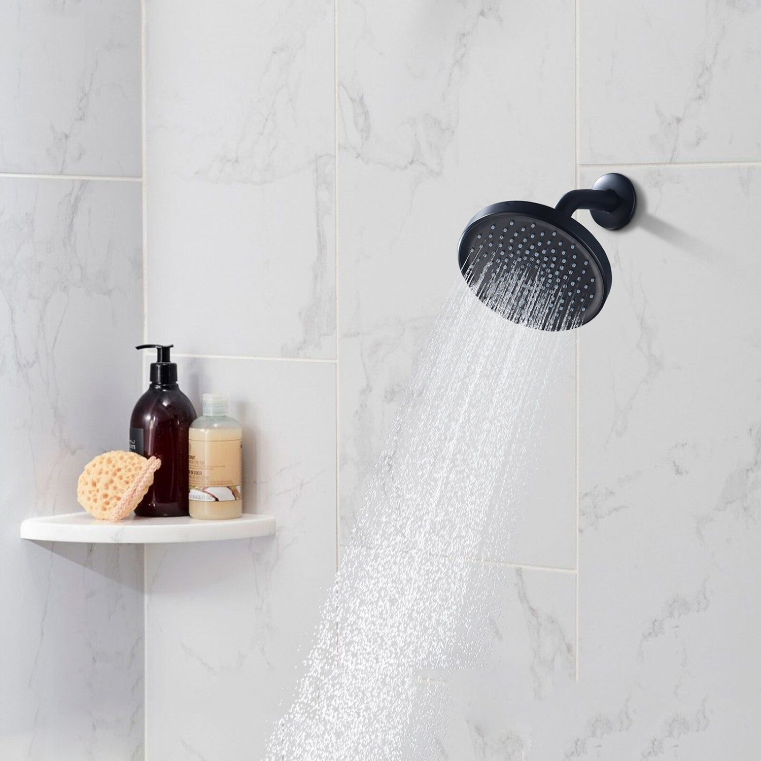 Vendita calda Soffione doccia nero opaco 6 'Soffione doccia tondo a pioggia economico di fabbricazione professionale