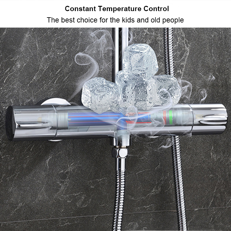 Moderna valvola miscelatrice termostatica cromata per montaggio a parete, valvola di ricambio per barra miscelatrice per doccia