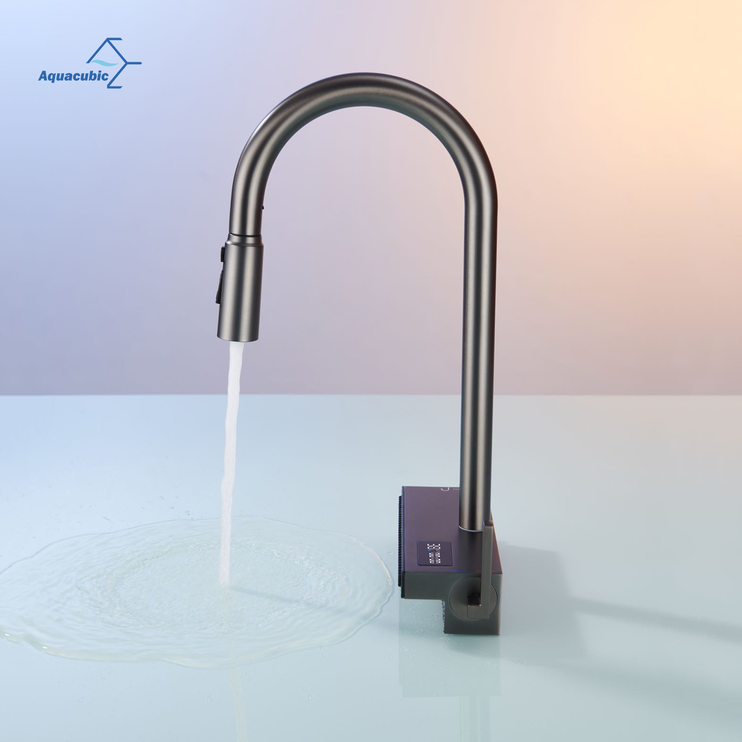 Rubinetto da cucina a cascata con display intelligente per vendita calda su ordinazione in fabbrica. Rubinetto da cucina a cascata con doppia funzione