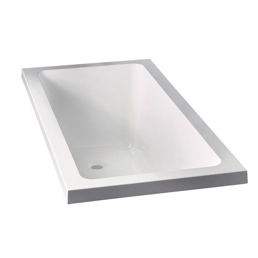 Vasca da bagno indipendente dal design contemporaneo in acrilico bianco lucido AB1677