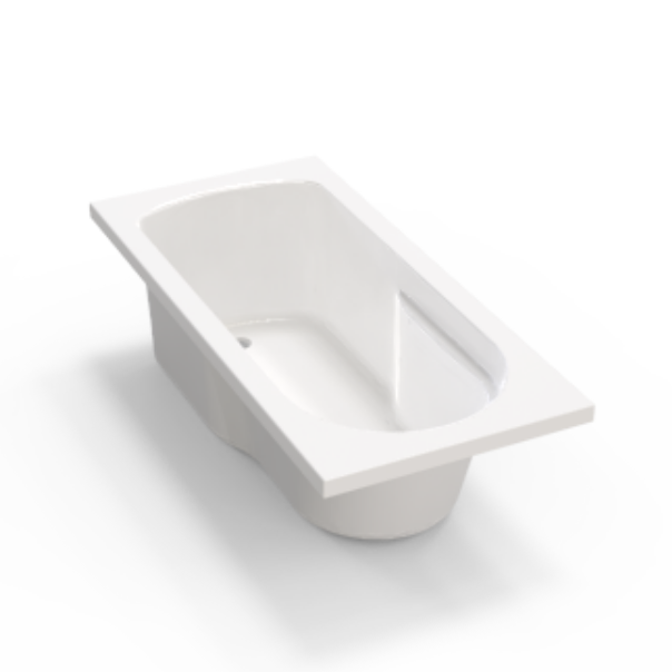 Vasca da bagno indipendente dal design contemporaneo in acrilico bianco lucido AB1808