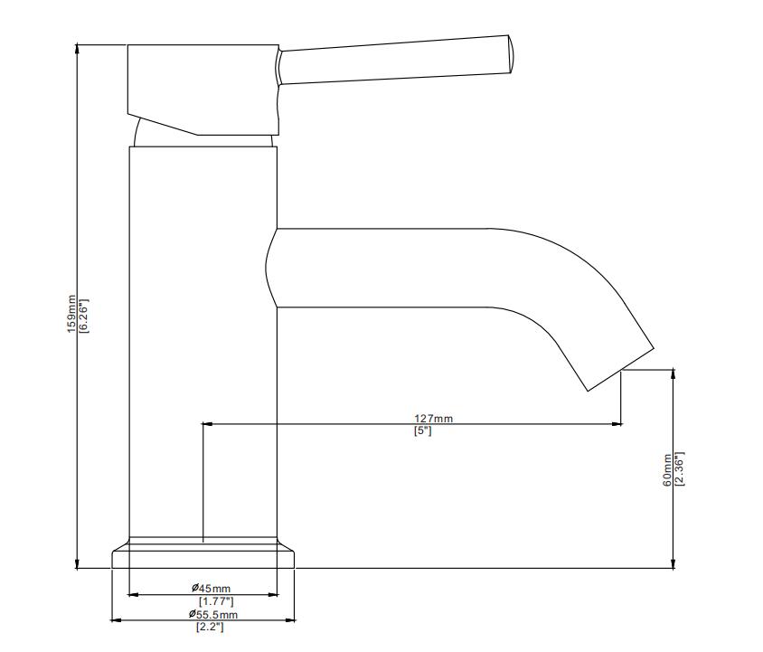 Rubinetto per lavabo monoforo SUS 304 certificato CE CUPC con rubinetto per lavabo tondo monoforo