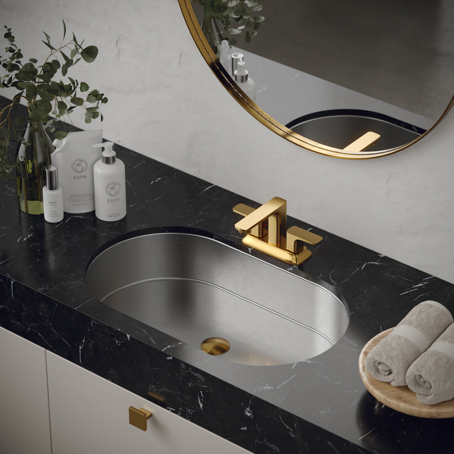 Lavandino da bagno ovale a vasca singola con lavabo sottopiano in acciaio inossidabile con dimensioni personalizzate in fabbrica