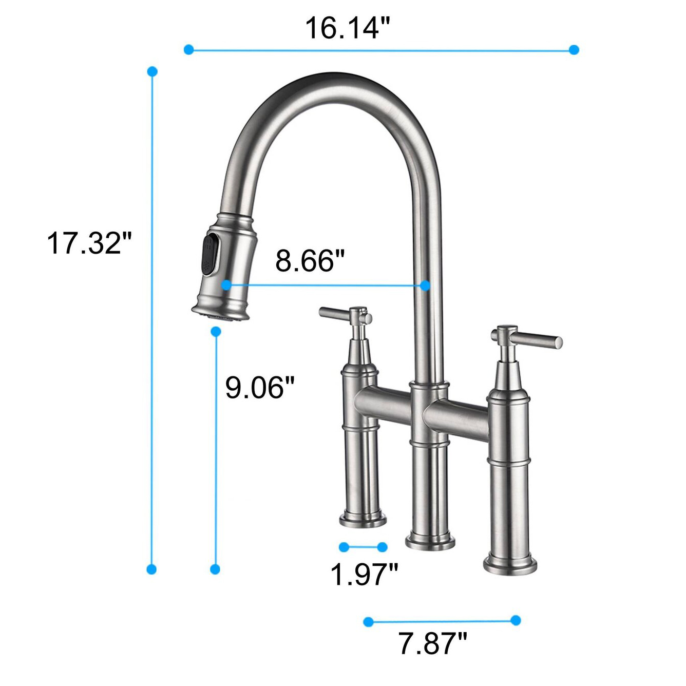 Cucina da 8 pollici Rubinetto a ponte solido eccellente e facile da installare