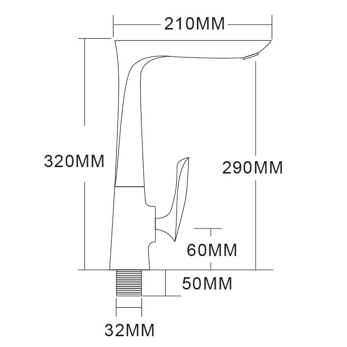 Rubinetto da cucina ad arco alto in bronzo di nuovo stile in ottone con maniglia singola senza piombo in stile europeo