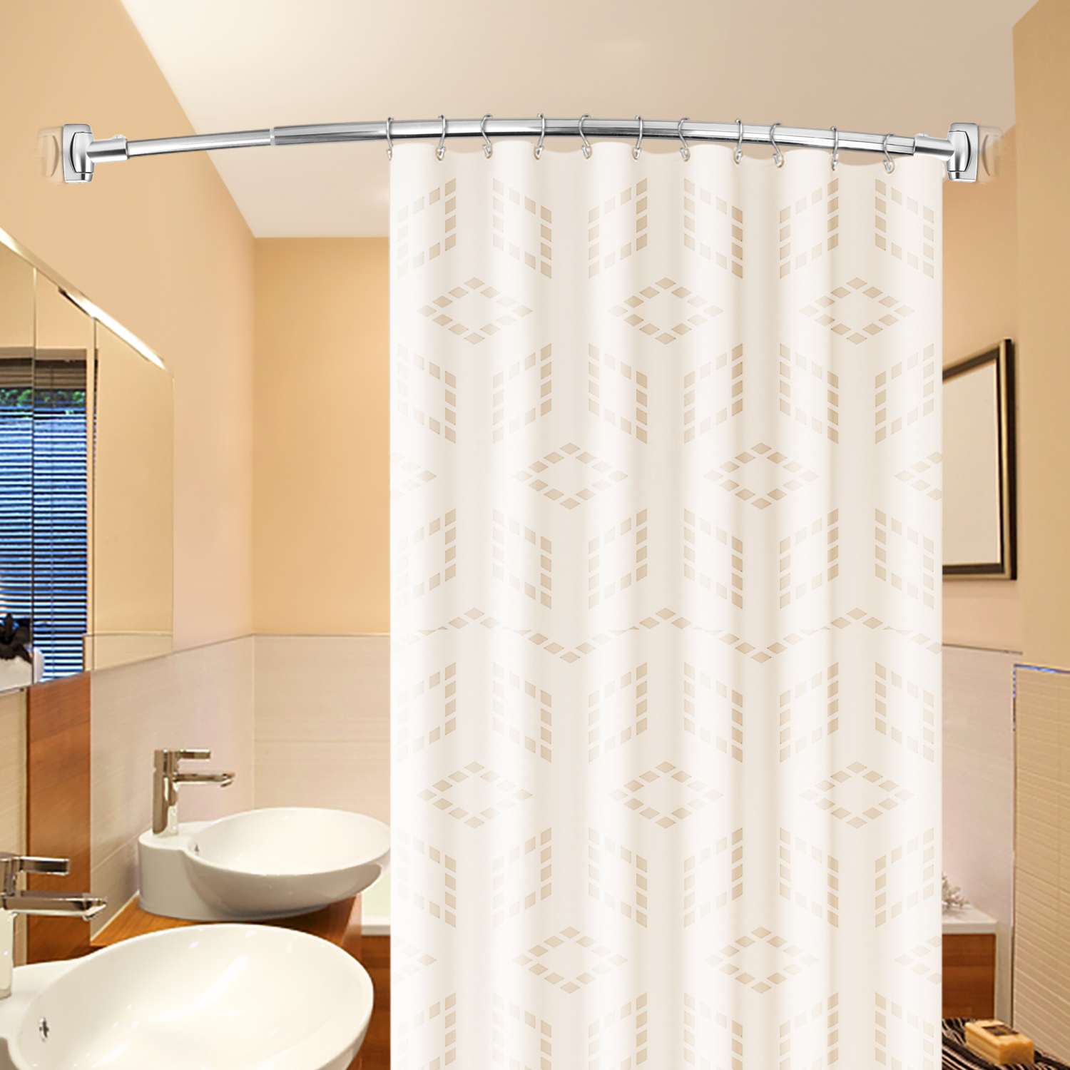 Squisite aste per doccia in acciaio inossidabile con curvatura arrotondata regolabile cromata personalizzate per vasca da bagno